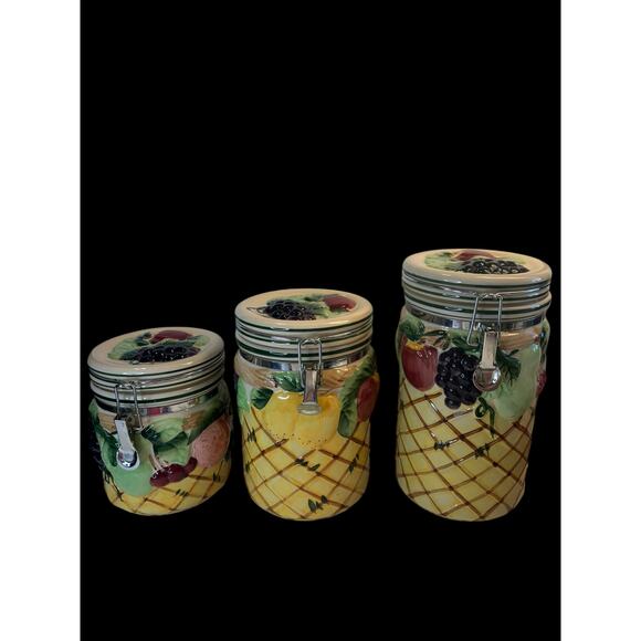 Vintage Fruit Canister 3 Piece Set - Picture 3 of 12